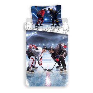 Jerry Fabrics Bavlněné povlečení s 3D fototiskem 140x200+70x90 - Lední Hokej
