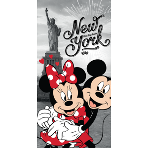 Jerry Fabrics Bavlněná froté osuška 70x140 cm - Mickey a Minnie v New Yorku