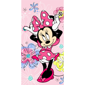 Jerry Fabrics Bavlněná froté osuška 70x140 cm - Minnie "Pink Bow"