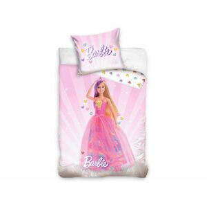 Carbotex Bavlněné povlečení 140x200 + 70x90 cm - Barbie Růžový svět