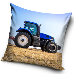 TipTrade Povlak na polštářek 40x40 - Modrý traktor na poli