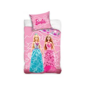 Carbotex Bavlněné povlečení 140x200 + 70x90 cm - Barbie Dvě princezny