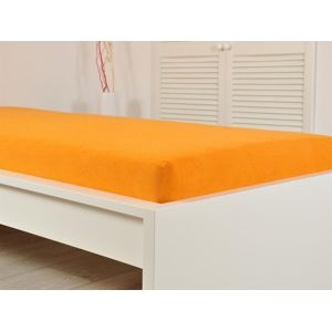 B.E.S. Petrovice Froté elastické prostěradlo 160 x 200 cm oranžové (190g/m2)