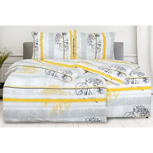 Jerry Fabrics Bavlněné krepové povlečení 140x200 + 70x90 cm - LAVENA žlutá