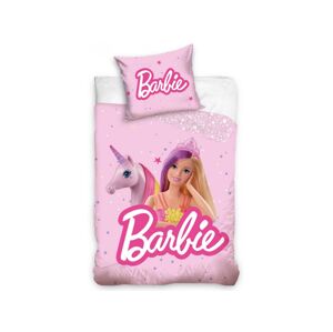 Carbotex Povlečení do postýlky 100x135 + 40x60 cm - Barbie a kouzelný jednorožec