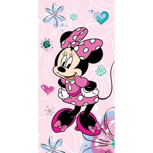 Jerry Fabrics Bavlněná froté osuška 70x140 cm - Minnie "Pink Bow 02"