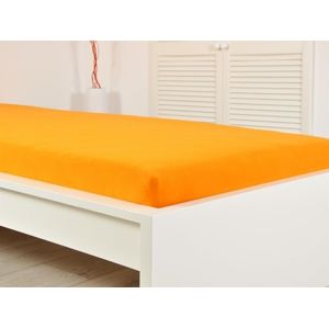 B.E.S. - Petrovice, s.r.o. Jersey elastické prostěradlo oranžové 160x200 s gumou