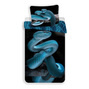 Jerry Fabrics Bavlněné povlečení 3D fototisk se zipem 140x200 - Had