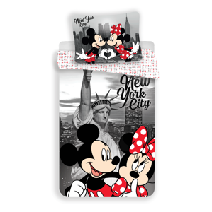 Jerry Fabrics Dětské jemné povlečení se zipem z mikrovlákna 140x200 - Mickey a Minnie in New York