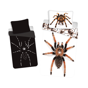 Jerry Fabrics Bavlněné povlečení 3D fototisk se zipem Pavouk se svítícím efektem 140x200+70x90